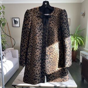 RED Valentino Animal Print Coat with Bow